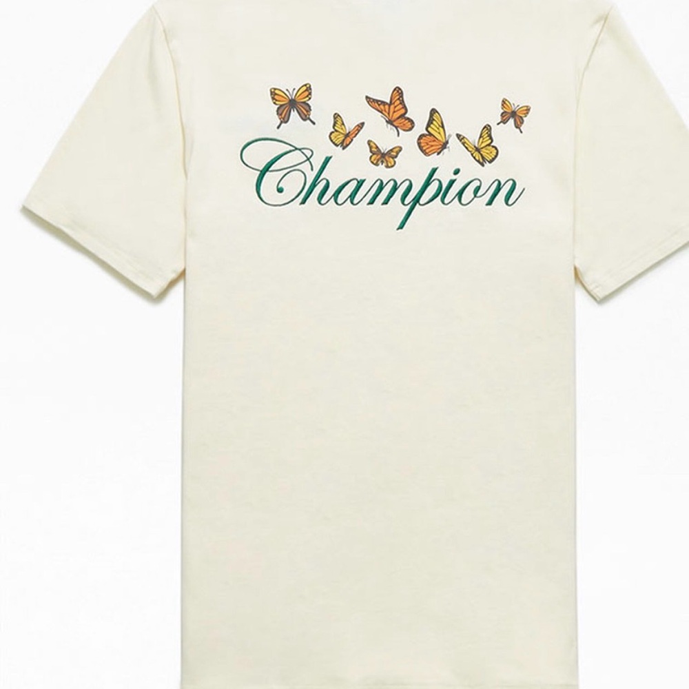 Pacsun Champion  Men’s Cream Tee with Butterfly monarch nature